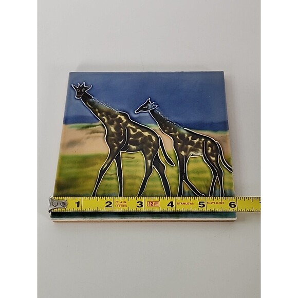 Giraffe Adult and Baby Backsplash 6 x 6 Decorative Wall Art Ceramic Tile Trivet - Picture 9 of 11